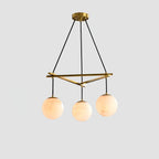 Lustre moderne Isleif en Laiton et albâtre blanc