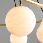 Lustre moderne Isleif en Laiton et albâtre blanc
