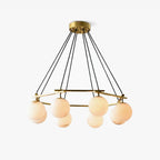 Lustre moderne Isleif en Laiton et albâtre blanc