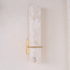 Applique murale moderne Conrad en Albâtre Laiton et blanc