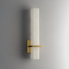 Applique murale moderne Conrad en Albâtre Laiton et blanc