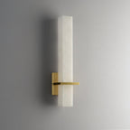 Applique murale moderne Conrad en Albâtre Laiton et blanc
