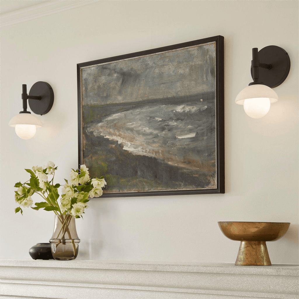 Applique murale moderne Koitto en Albâtre Noir et blanc