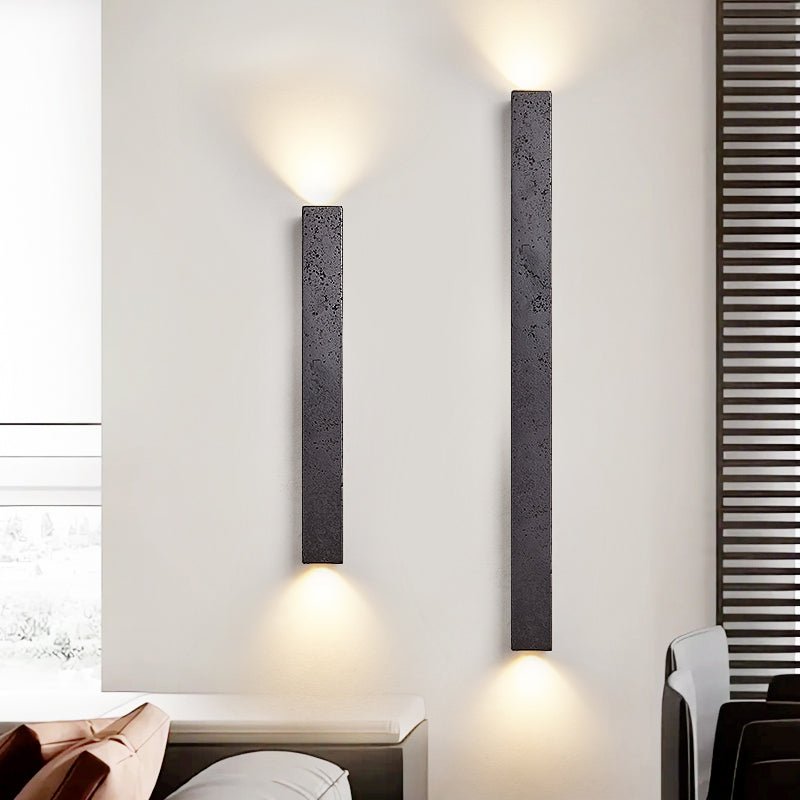 Applique murale moderne Fielding en pierre Noir travertin