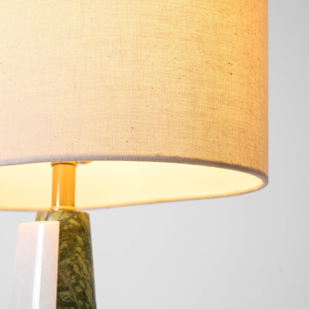Lampe à poser moderne Dadi en Marbre Vert et blanc