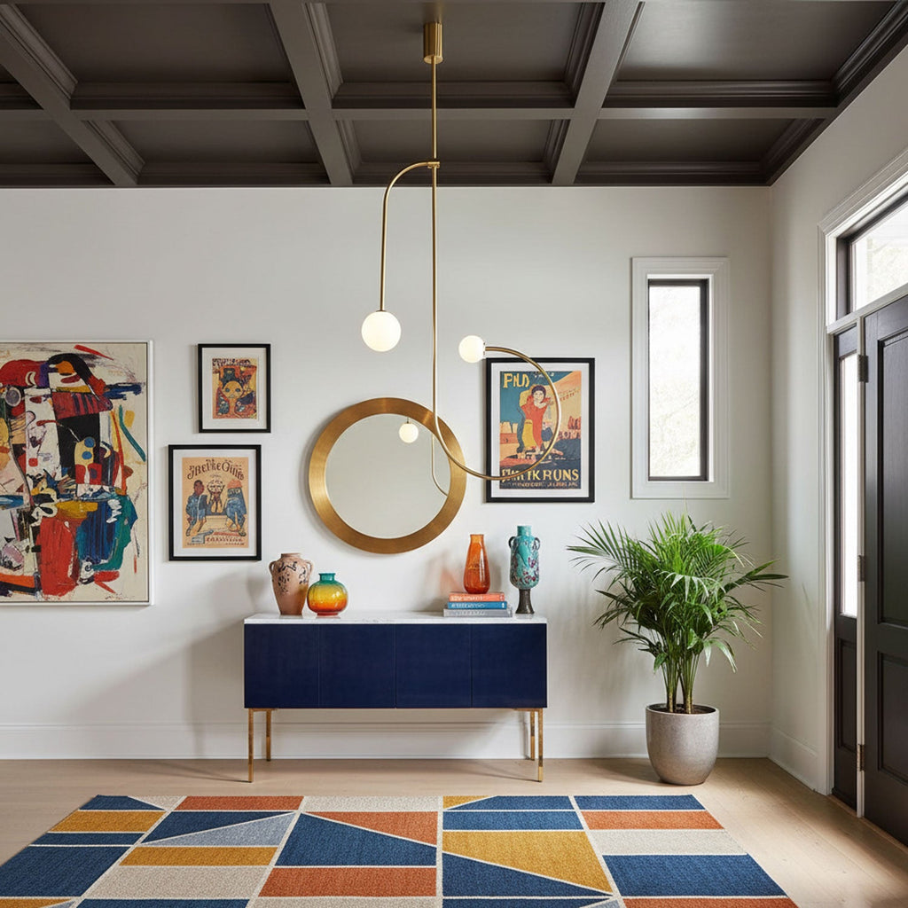 Lustre moderne Todd en Métal, Fer, Acier, Verre Doré