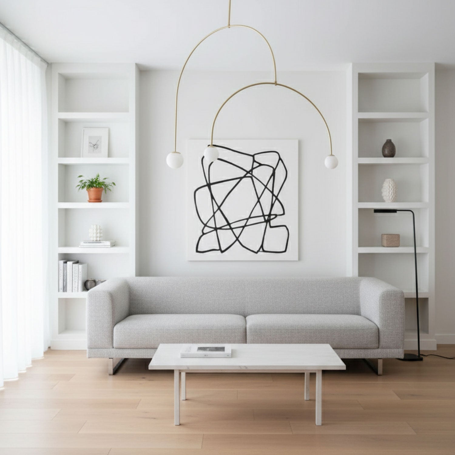 Lustre moderne Todd en Métal, Fer, Acier, Verre Doré