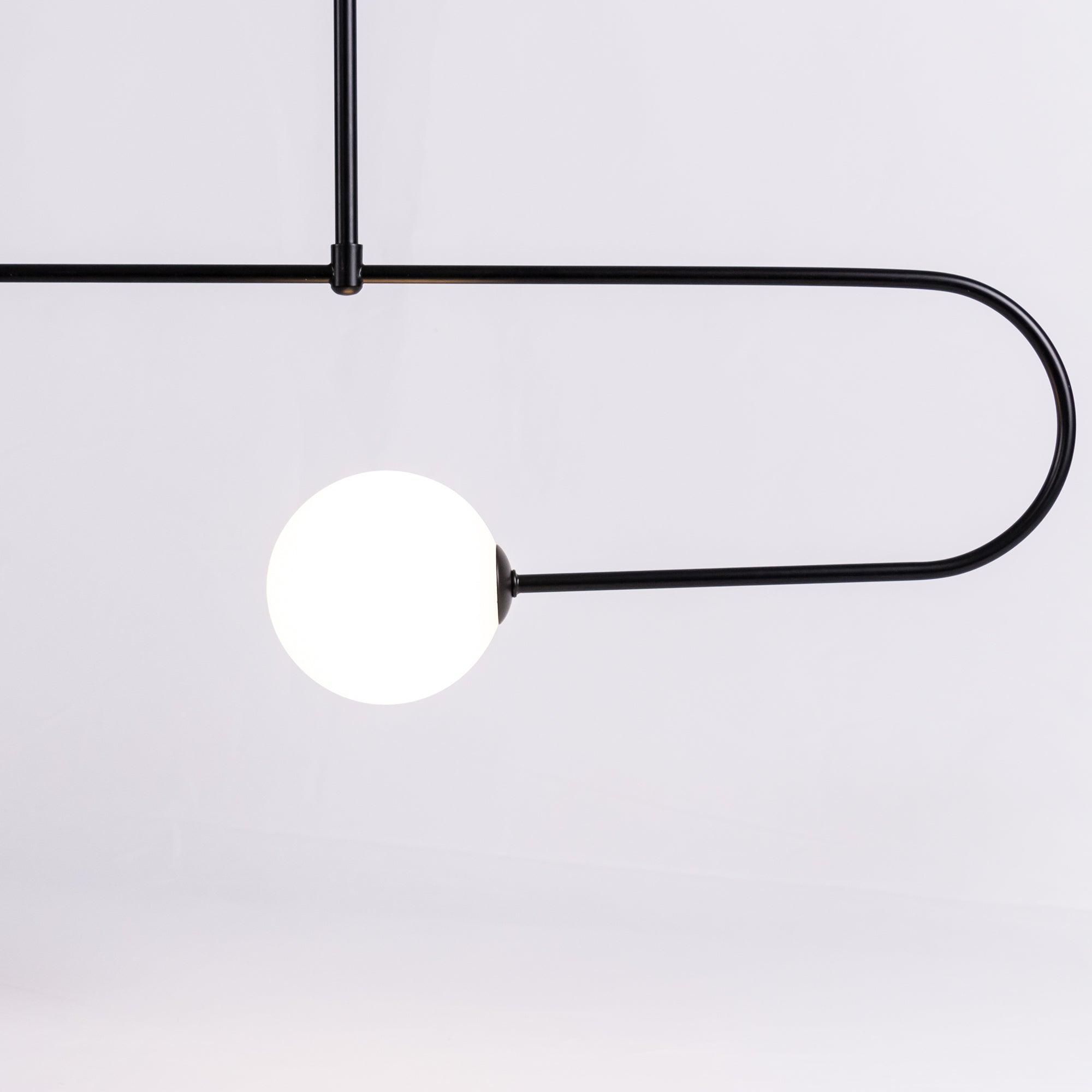 Lustre moderne Todd en Métal, Fer, Acier, Verre Noir