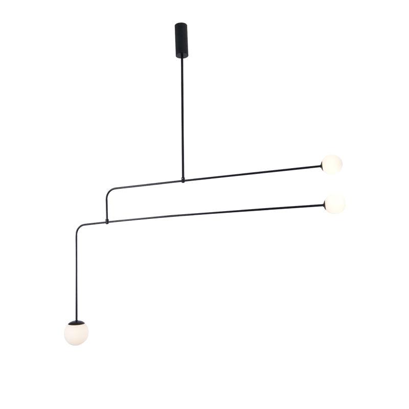 Lustre moderne Todd en Métal, Fer, Acier, Verre Noir