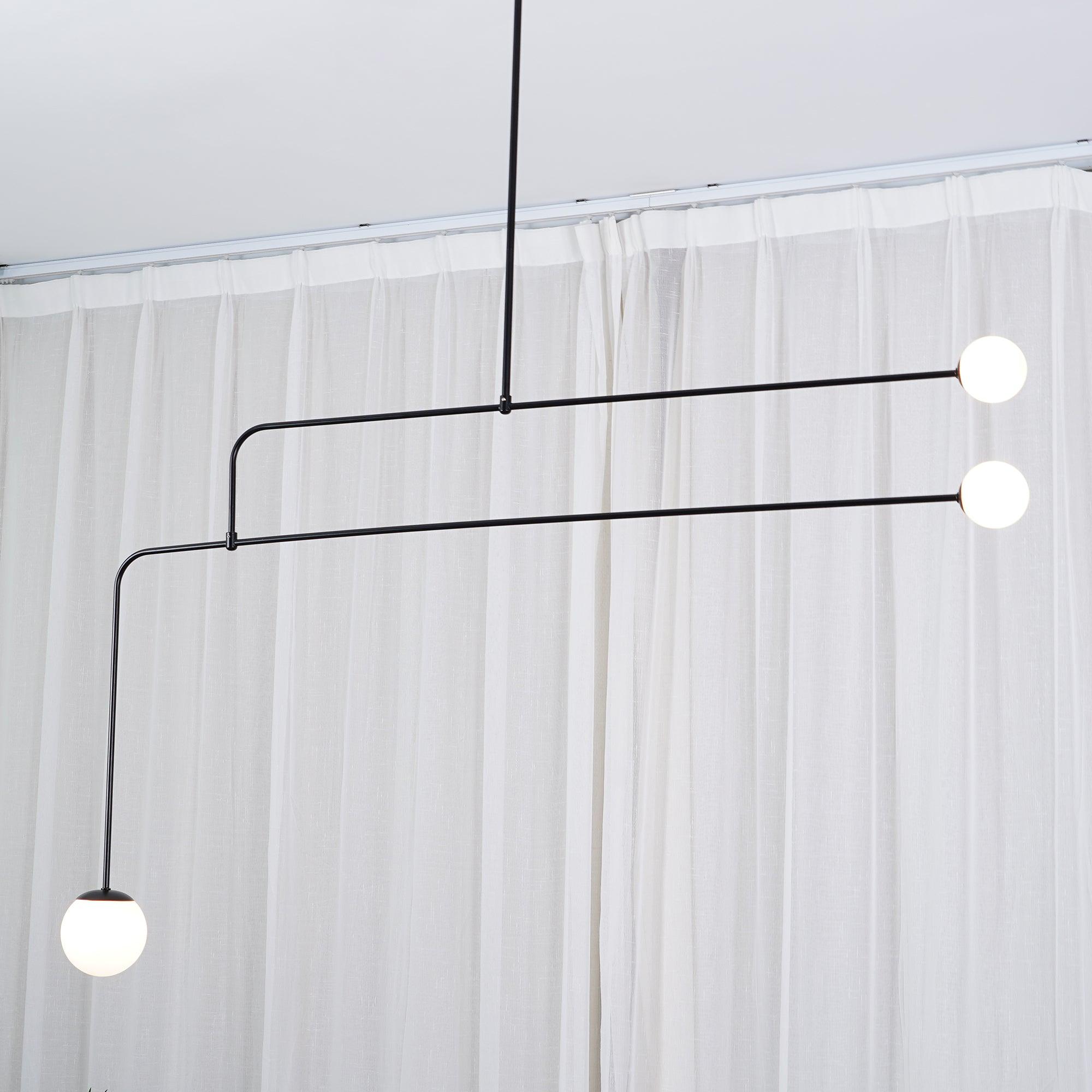 Lustre moderne Todd en Métal, Fer, Acier, Verre Noir