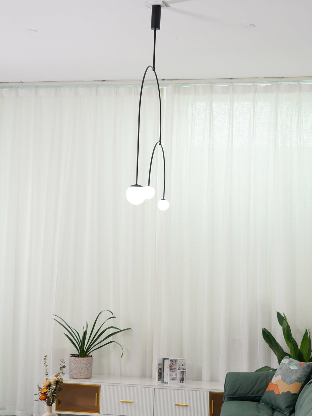 Lustre moderne Todd en Métal, Fer, Acier, Verre Noir