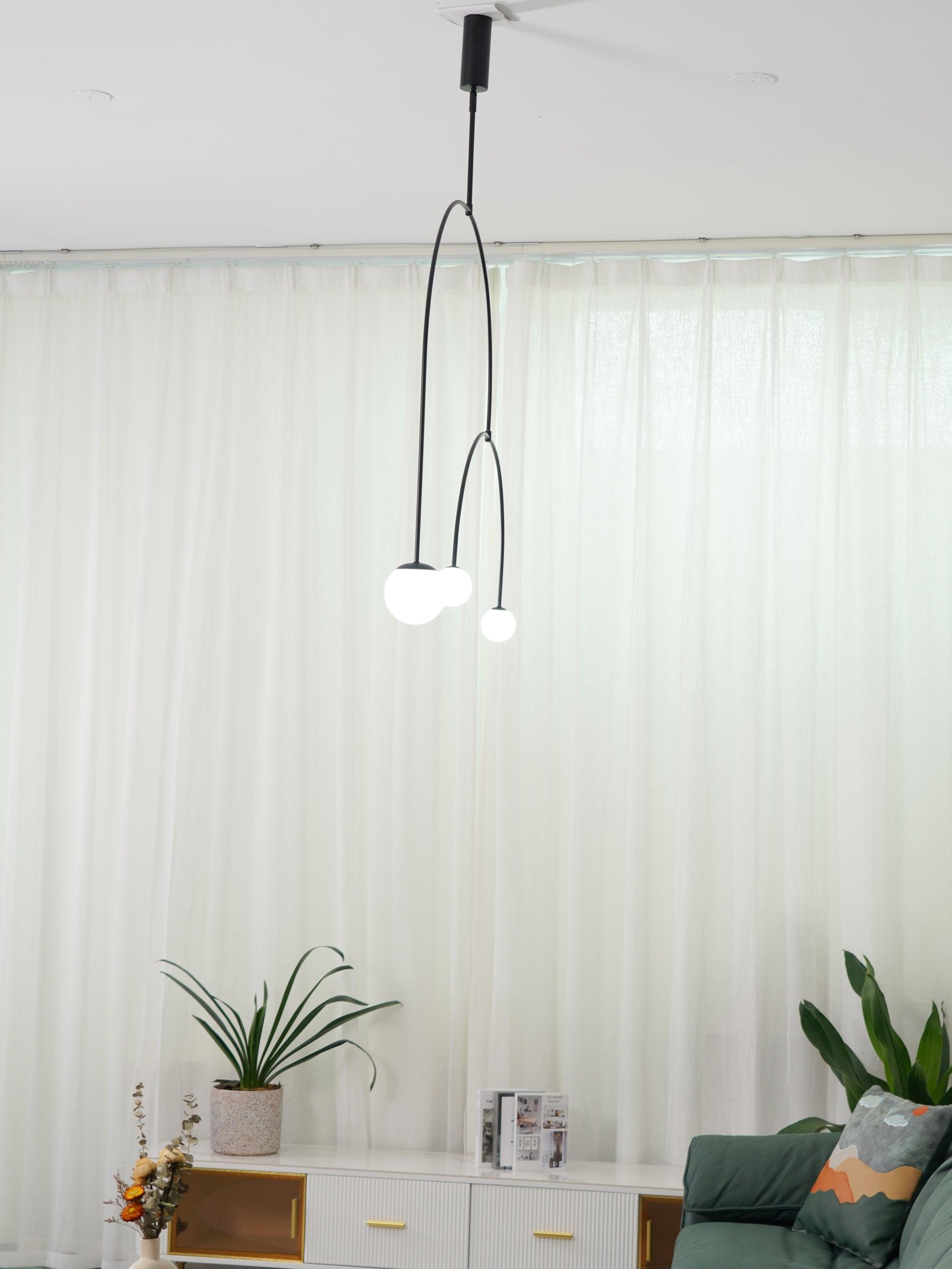 Lustre moderne Todd en Métal, Fer, Acier, Verre Noir