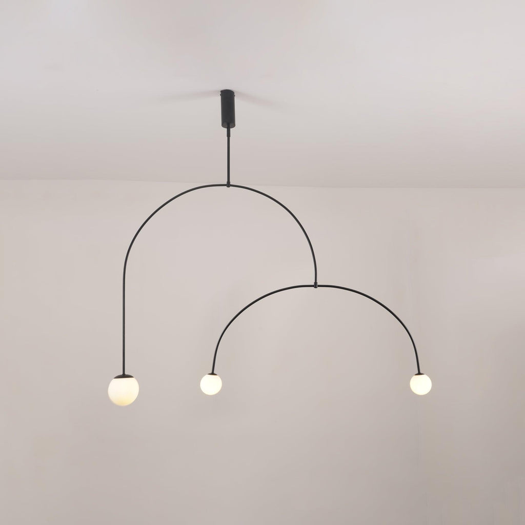 Lustre moderne Todd en Métal, Fer, Acier, Verre Noir