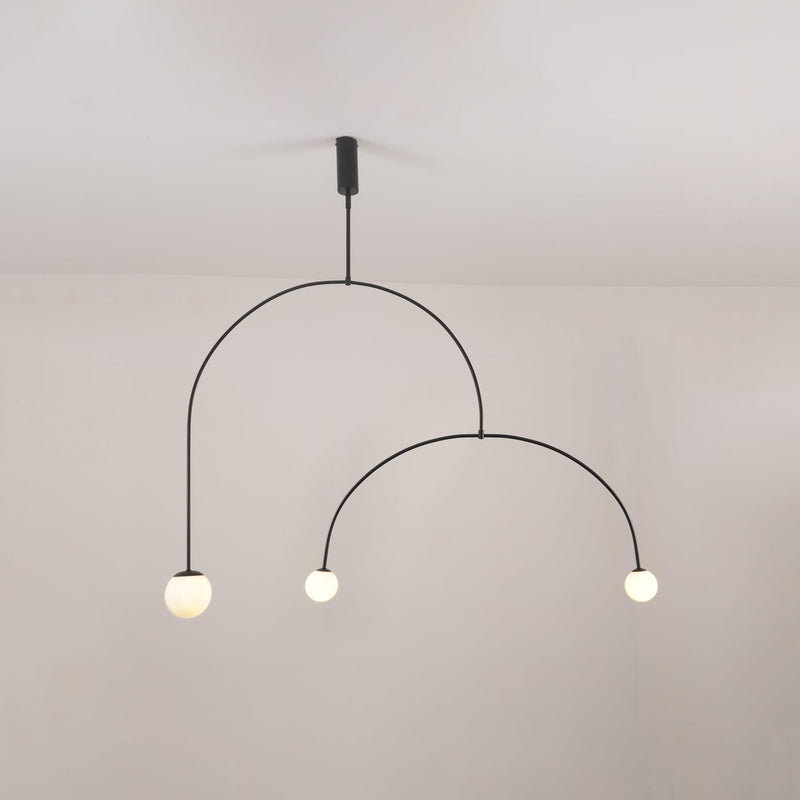 Lustre moderne Todd en Métal, Fer, Acier, Verre Noir