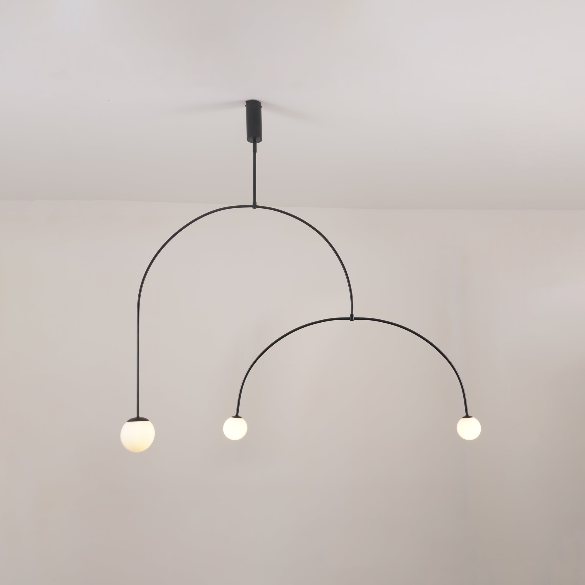Lustre moderne Todd en Métal, Fer, Acier, Verre Noir