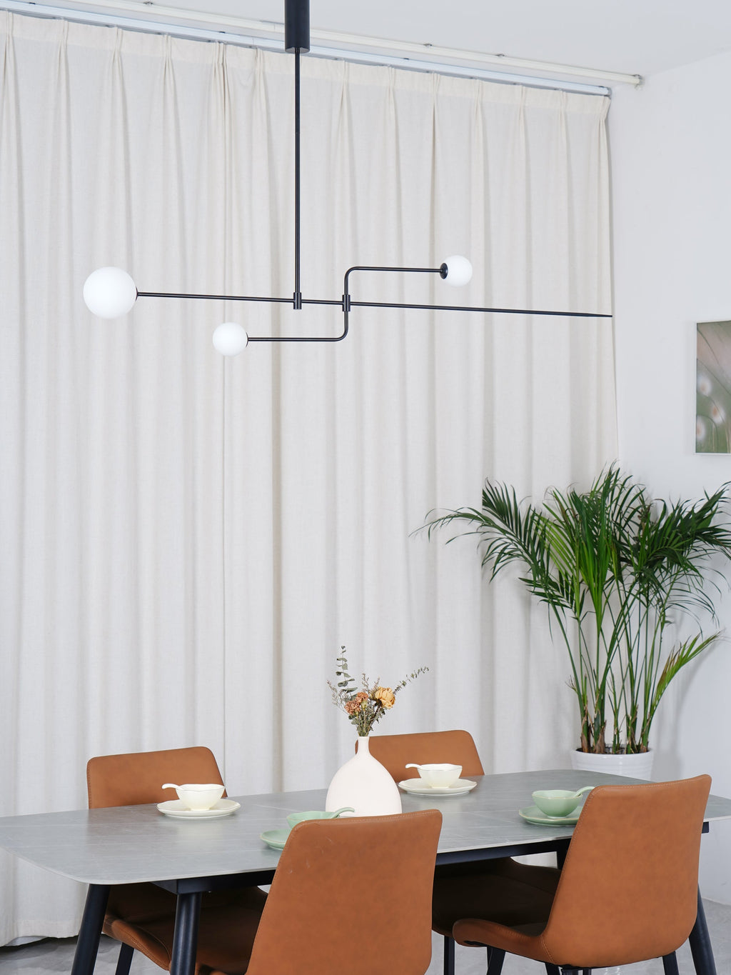 Lustre moderne Todd en Métal, Fer, Acier, Verre Noir