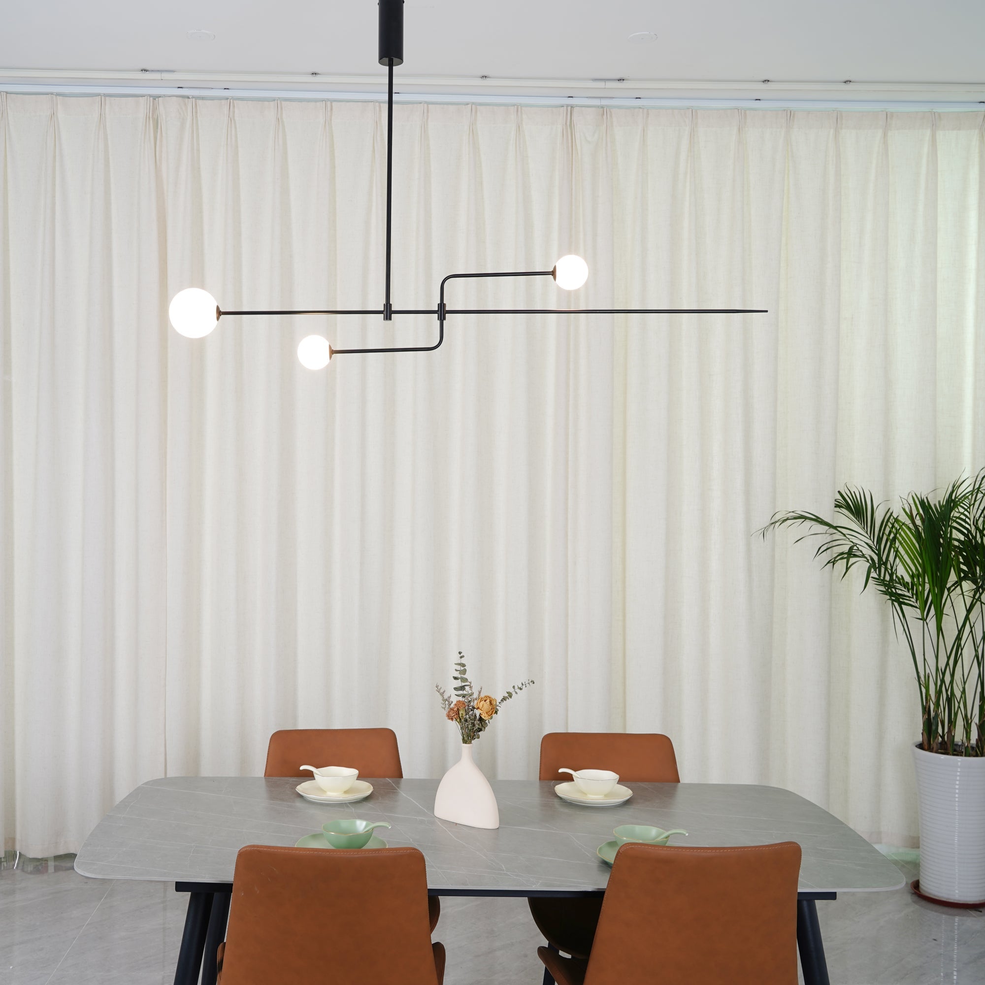 Lustre moderne Todd en Métal, Fer, Acier, Verre Noir