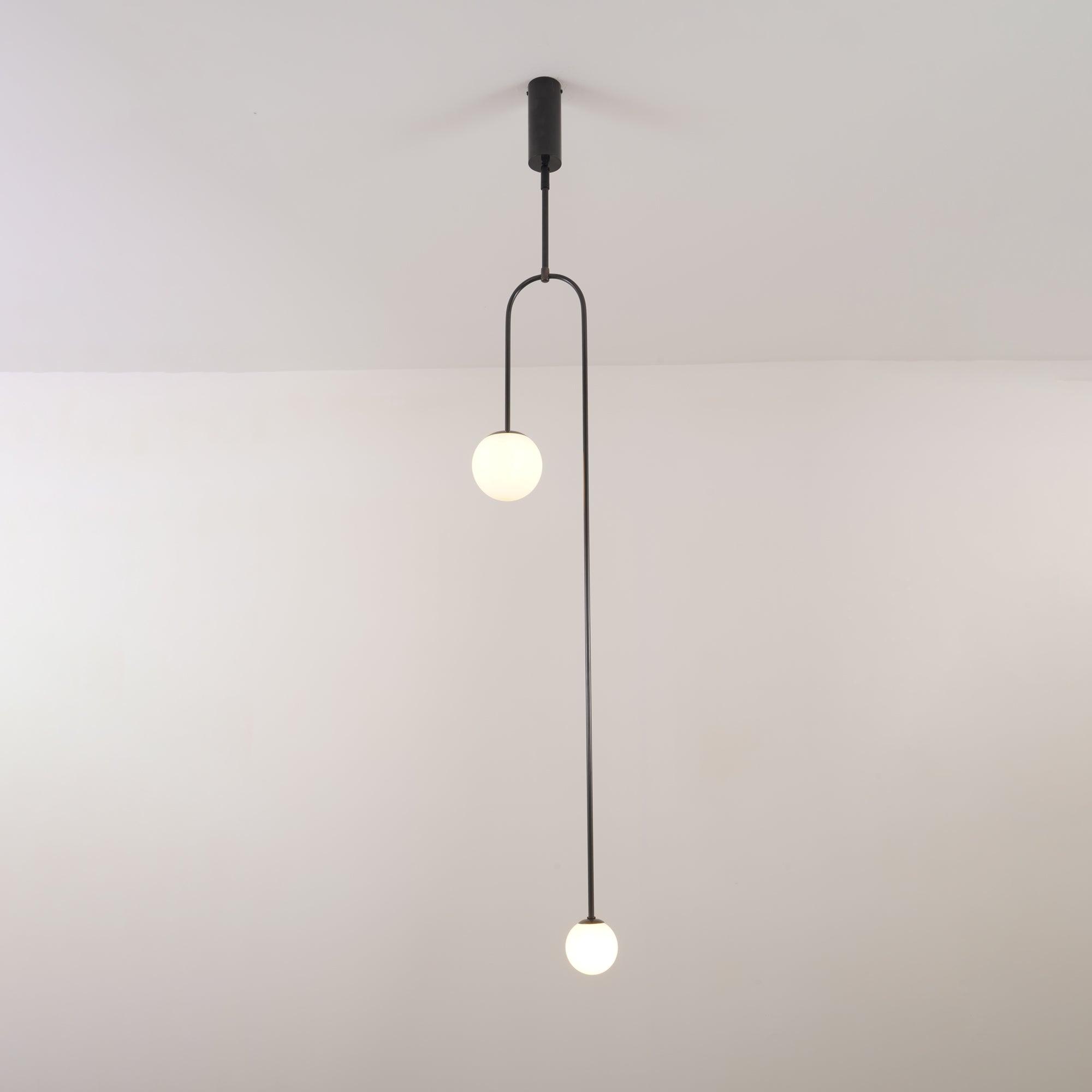 Lustre moderne Todd en Métal, Fer, Acier, Verre Noir
