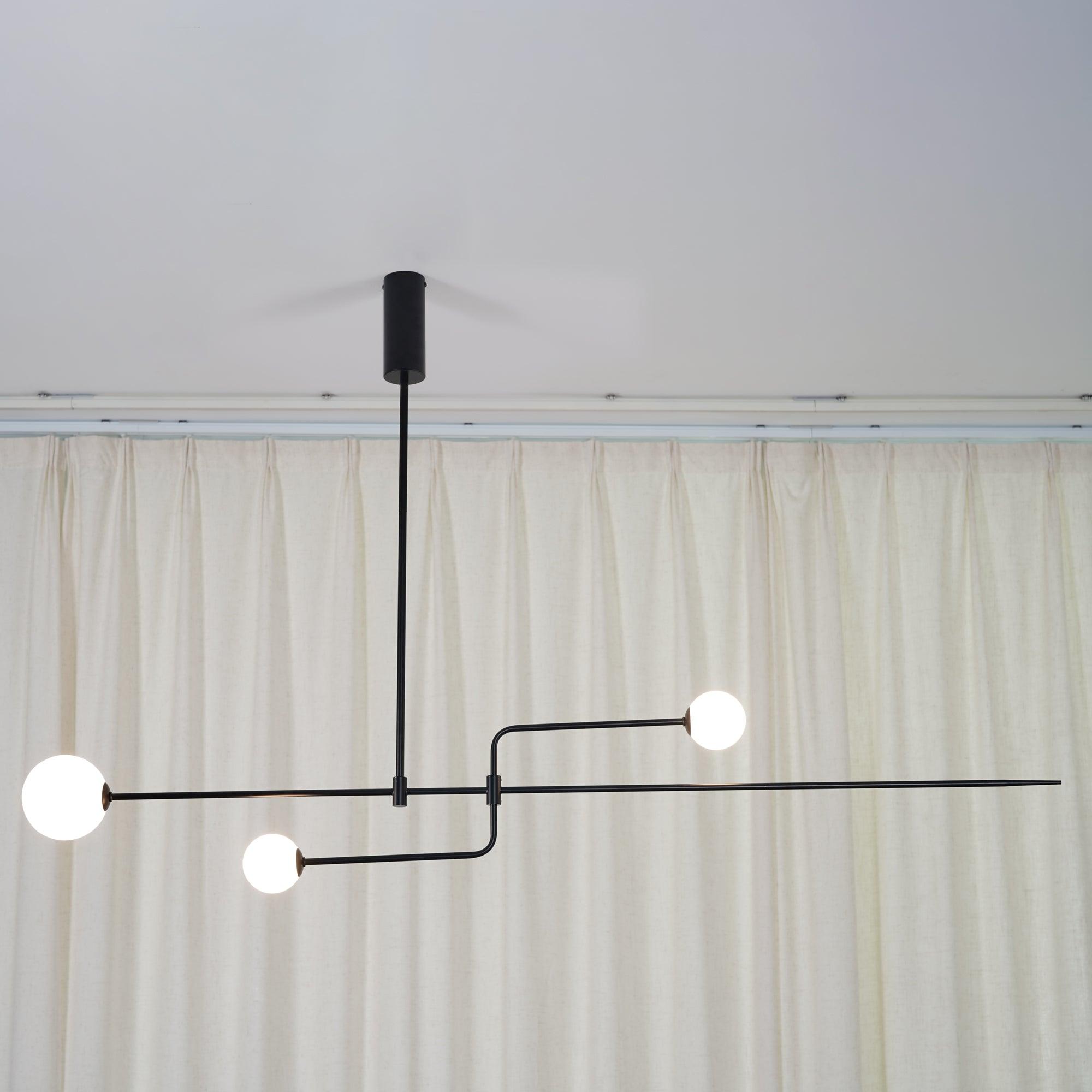 Lustre moderne Todd en Métal, Fer, Acier, Verre Noir