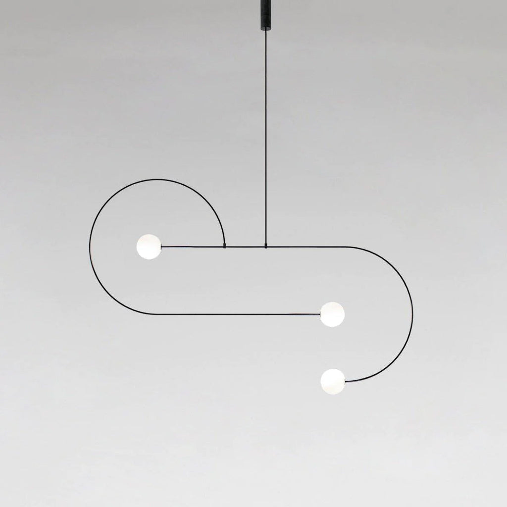 Lustre moderne Todd en Métal, Fer, Acier, Verre Noir