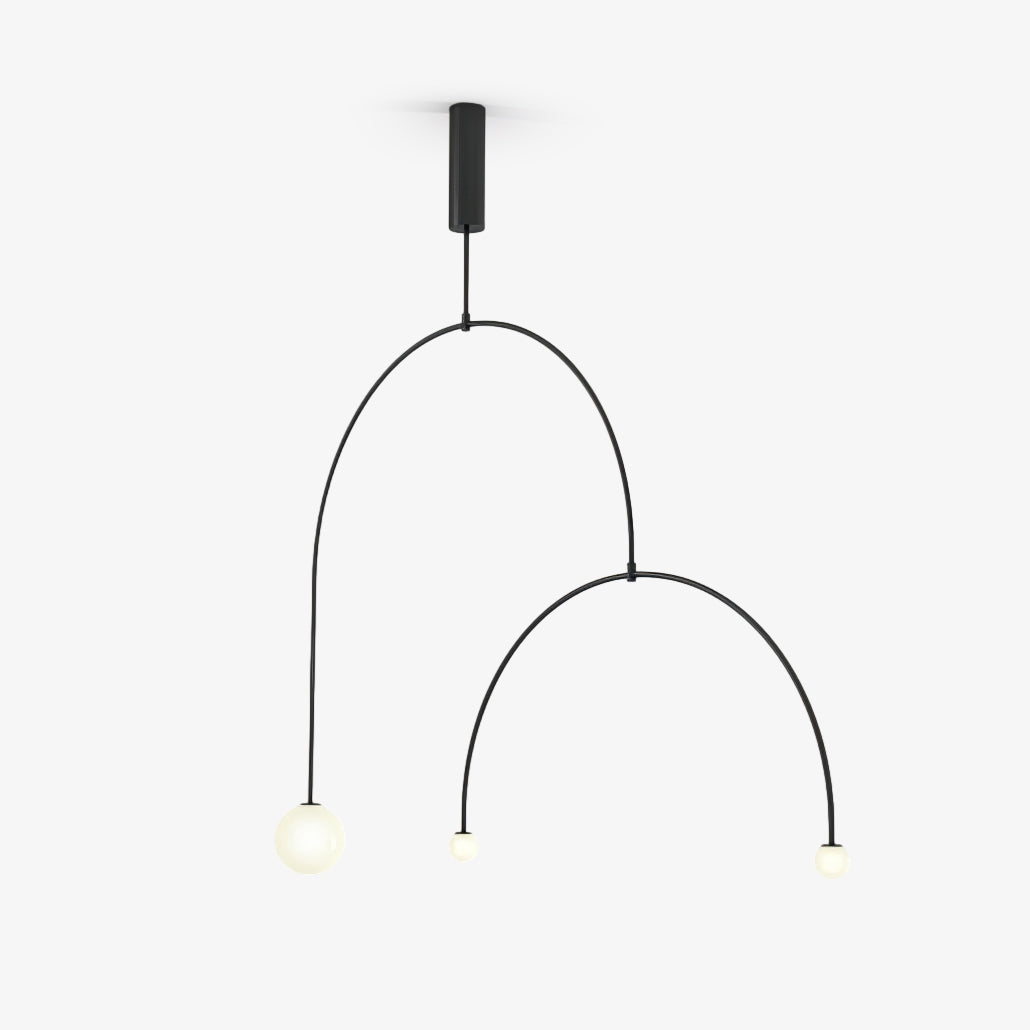 Lustre moderne Todd en Métal, Fer, Acier, Verre Noir