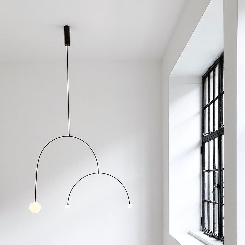 Lustre moderne Todd en Métal, Fer, Acier, Verre Noir
