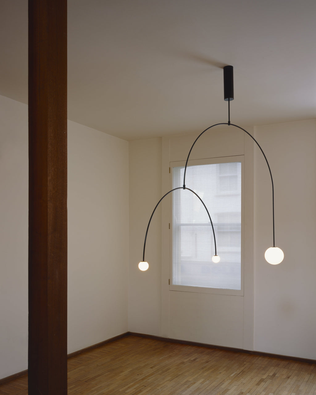 Lustre moderne Todd en Métal, Fer, Acier, Verre Noir