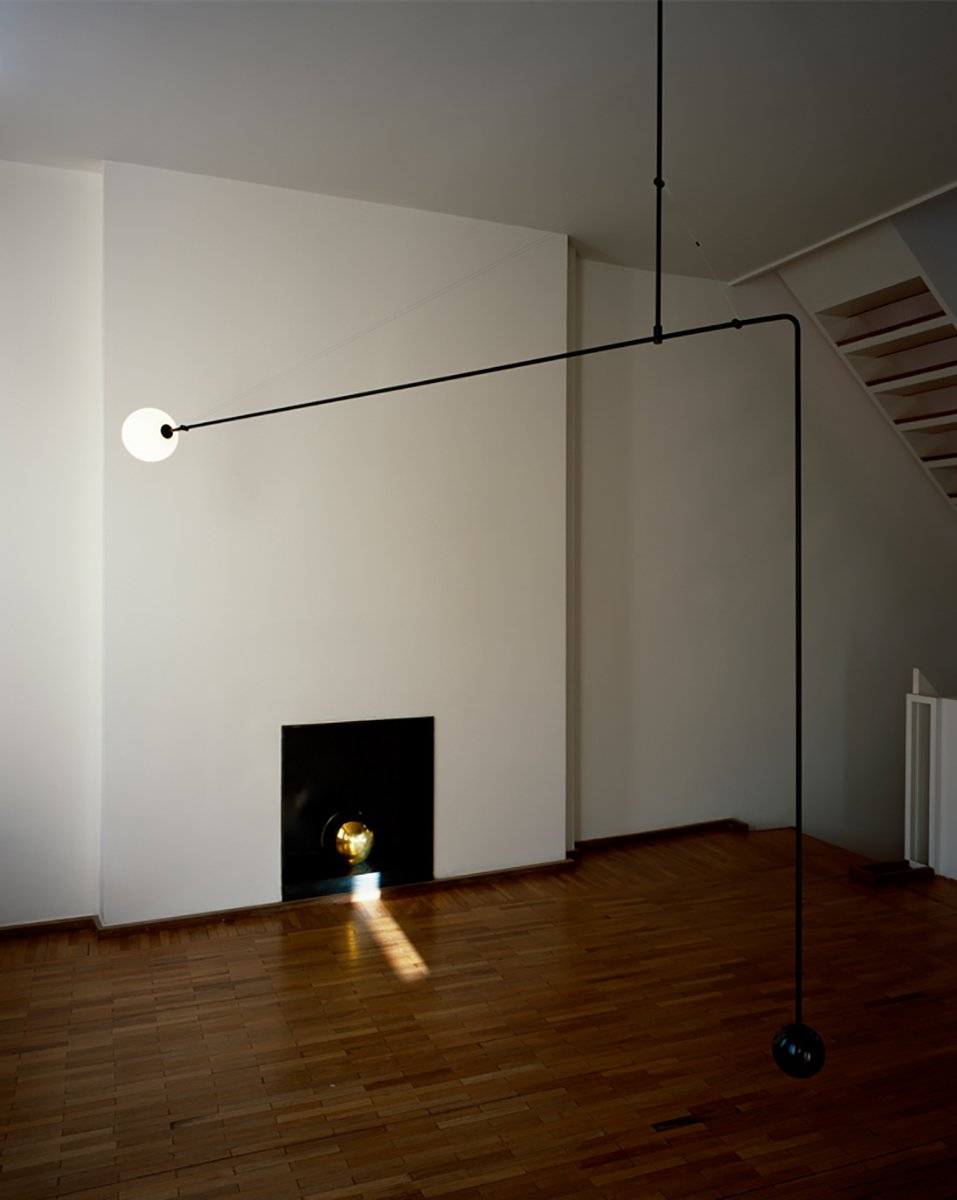 Lustre moderne Todd en Métal, Fer, Acier, Verre Noir
