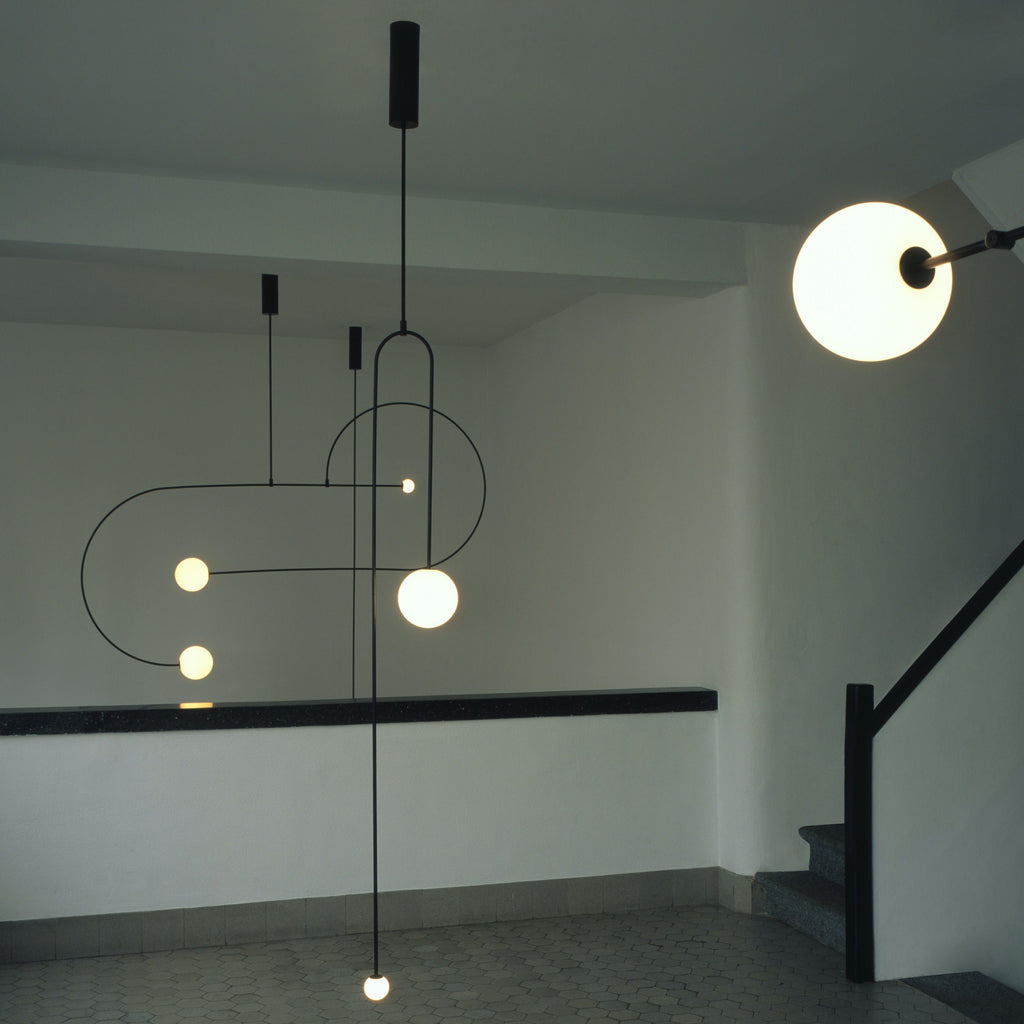 Lustre moderne Todd en Métal, Fer, Acier, Verre Noir