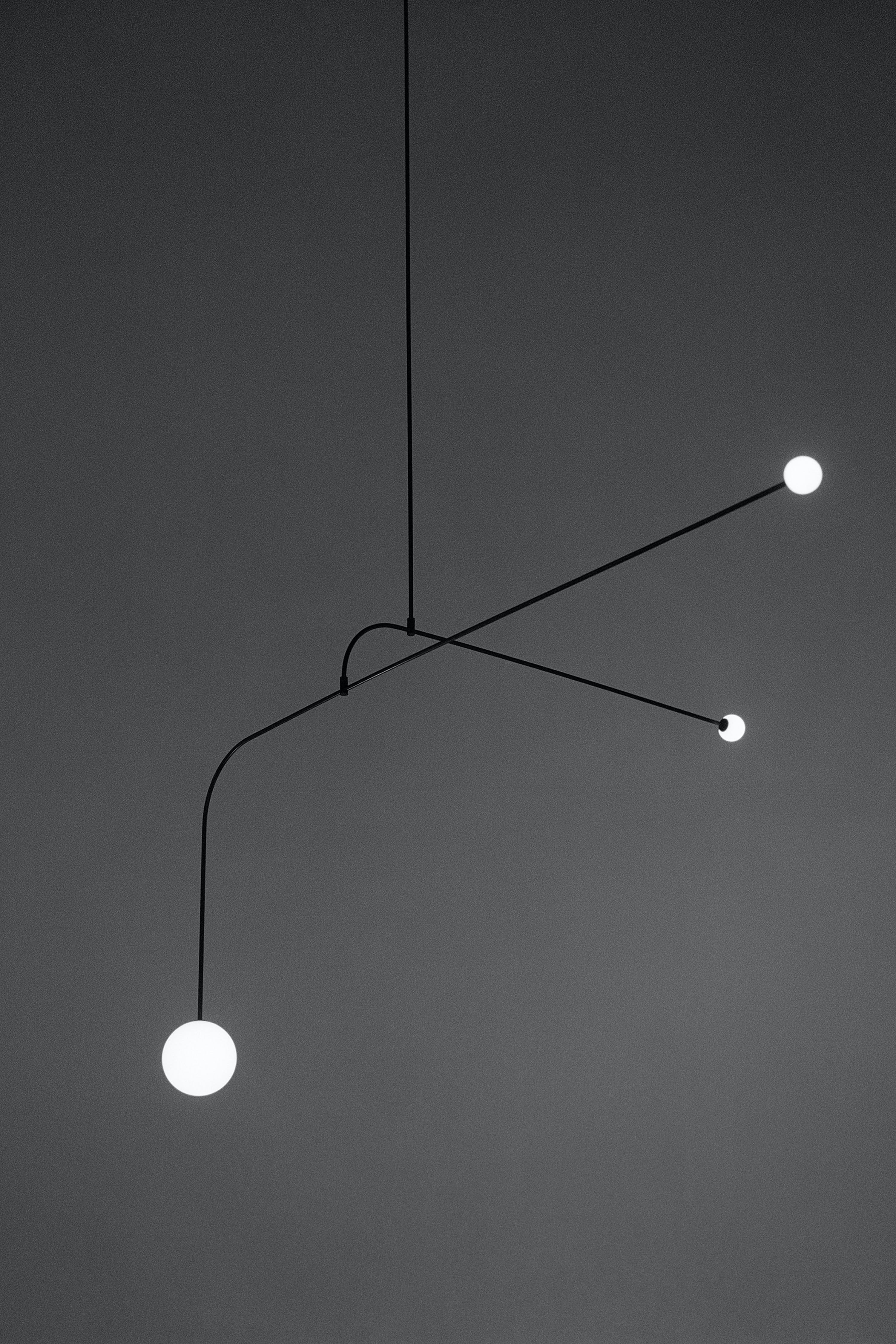 Lustre moderne Todd en Métal, Fer, Acier, Verre Noir
