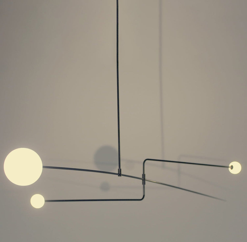 Lustre moderne Todd en Métal, Fer, Acier, Verre Noir