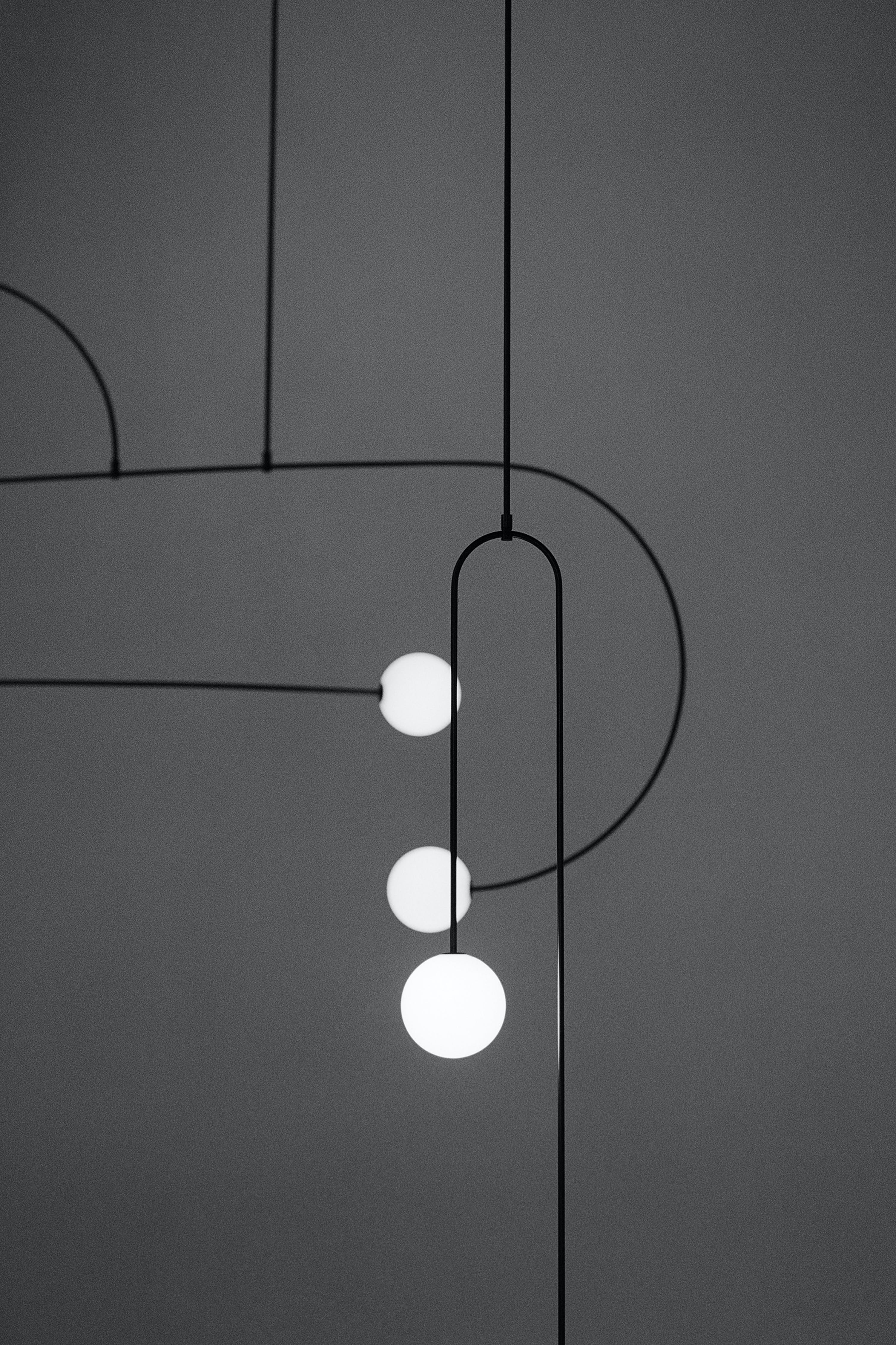 Lustre moderne Todd en Métal, Fer, Acier, Verre Noir