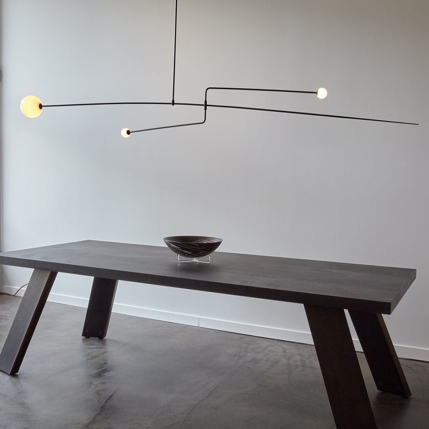 Lustre moderne Todd en Métal, Fer, Acier, Verre Noir