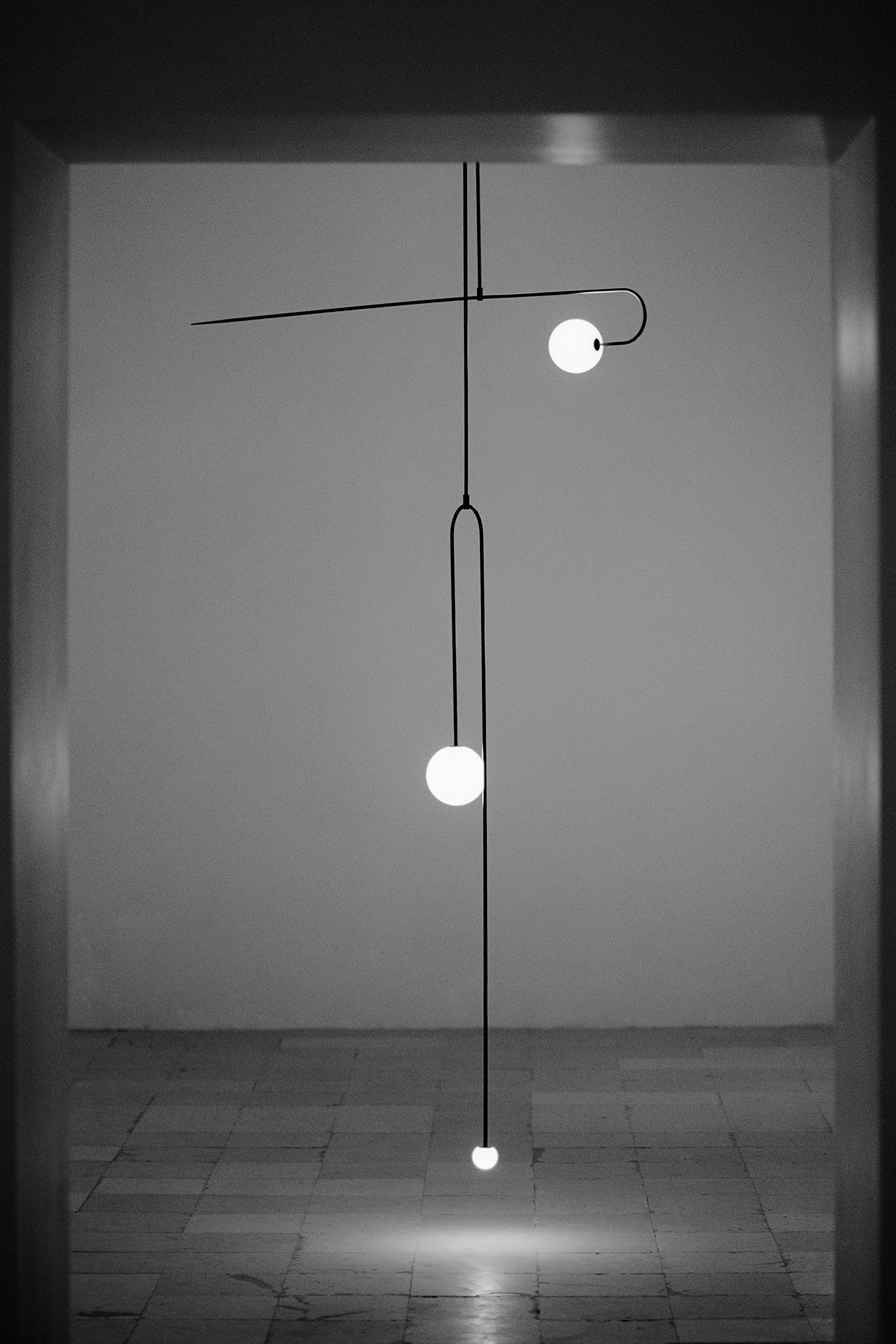 Lustre moderne Todd en Métal, Fer, Acier, Verre Noir