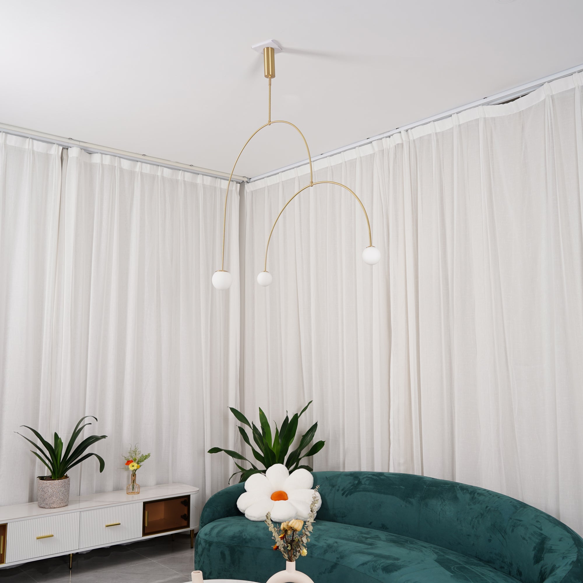 Lustre moderne Todd en Métal, Fer, Acier, Verre Noir