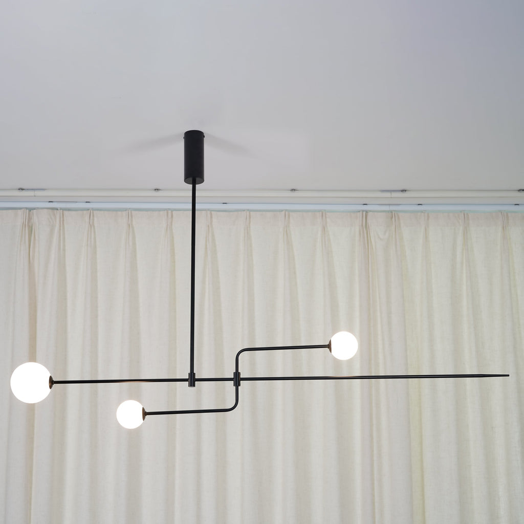 Lustre moderne Todd en Métal, Fer, Acier, Verre Noir