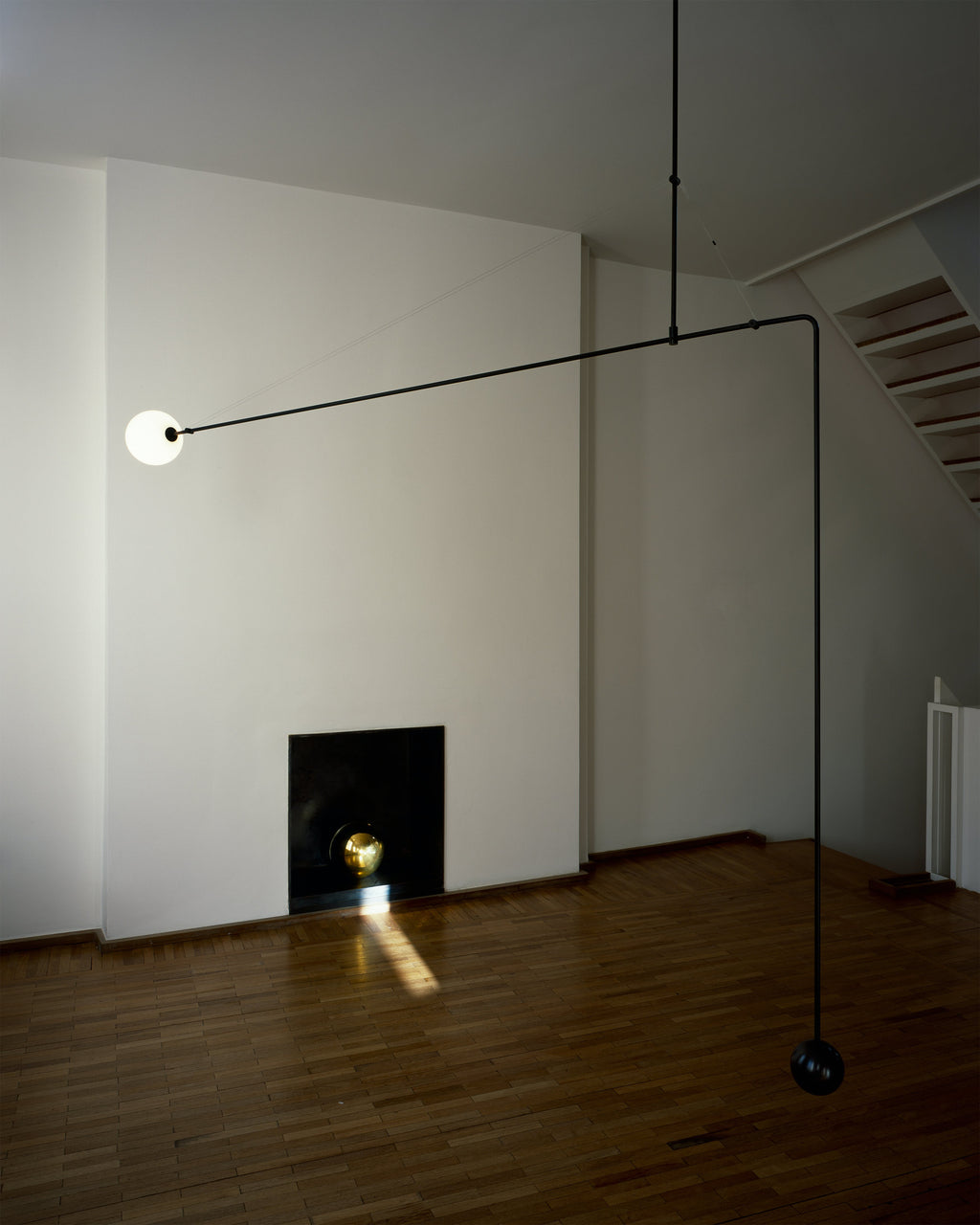 Lustre moderne Todd en Métal, Fer, Acier, Verre Noir