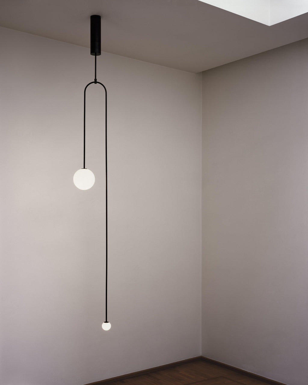 Lustre moderne Todd en Métal, Fer, Acier, Verre Noir