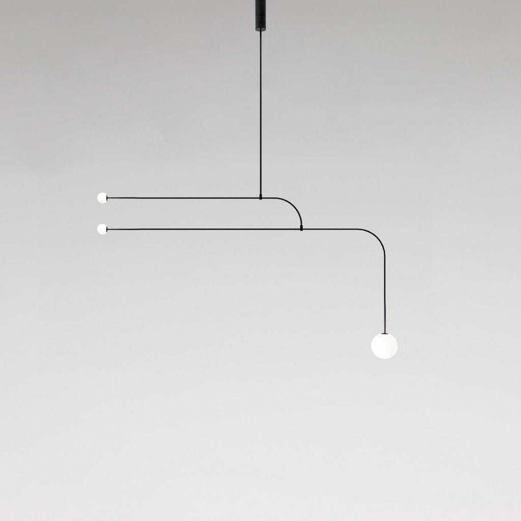 Lustre moderne Todd en Métal, Fer, Acier, Verre Noir