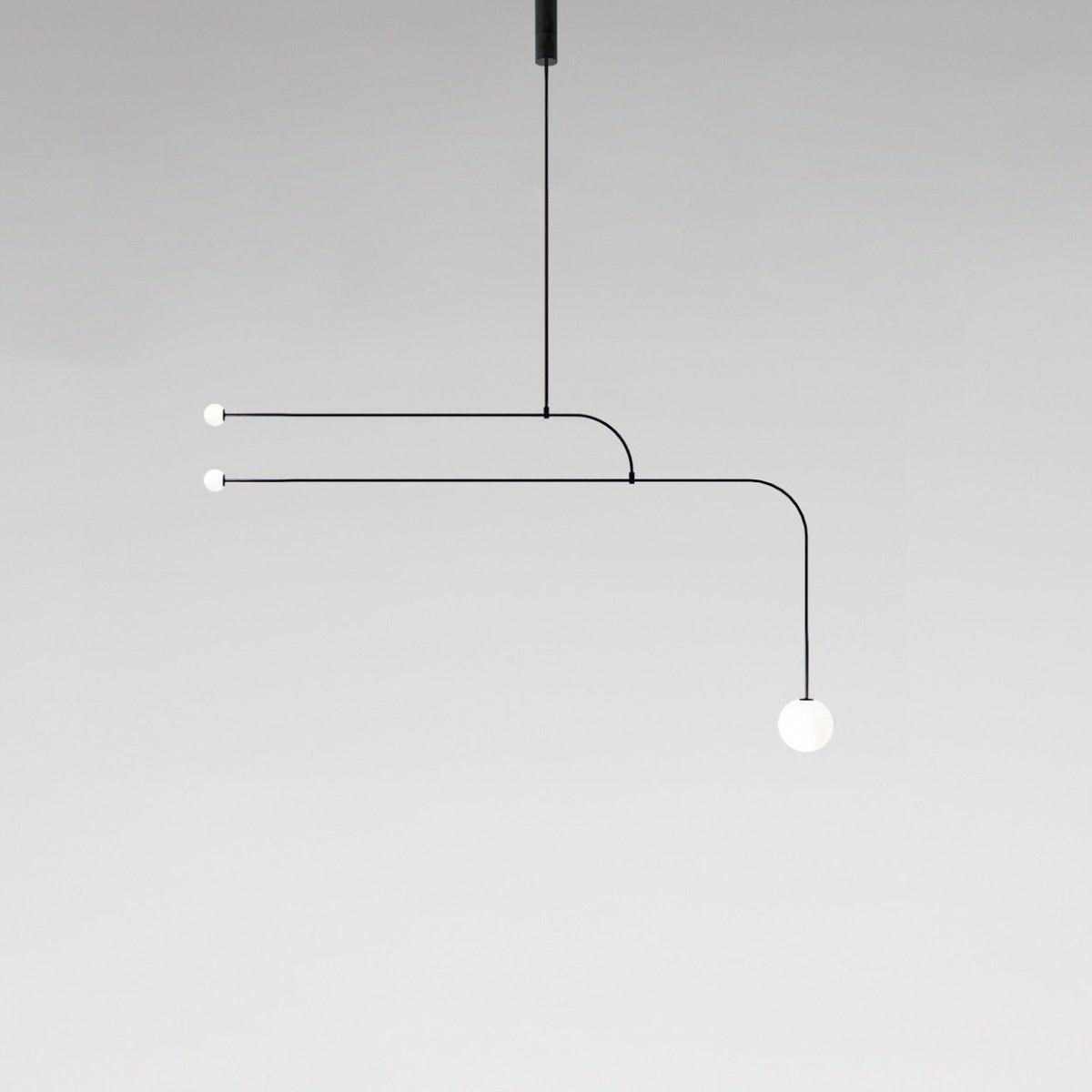 Lustre moderne Todd en Métal, Fer, Acier, Verre Noir