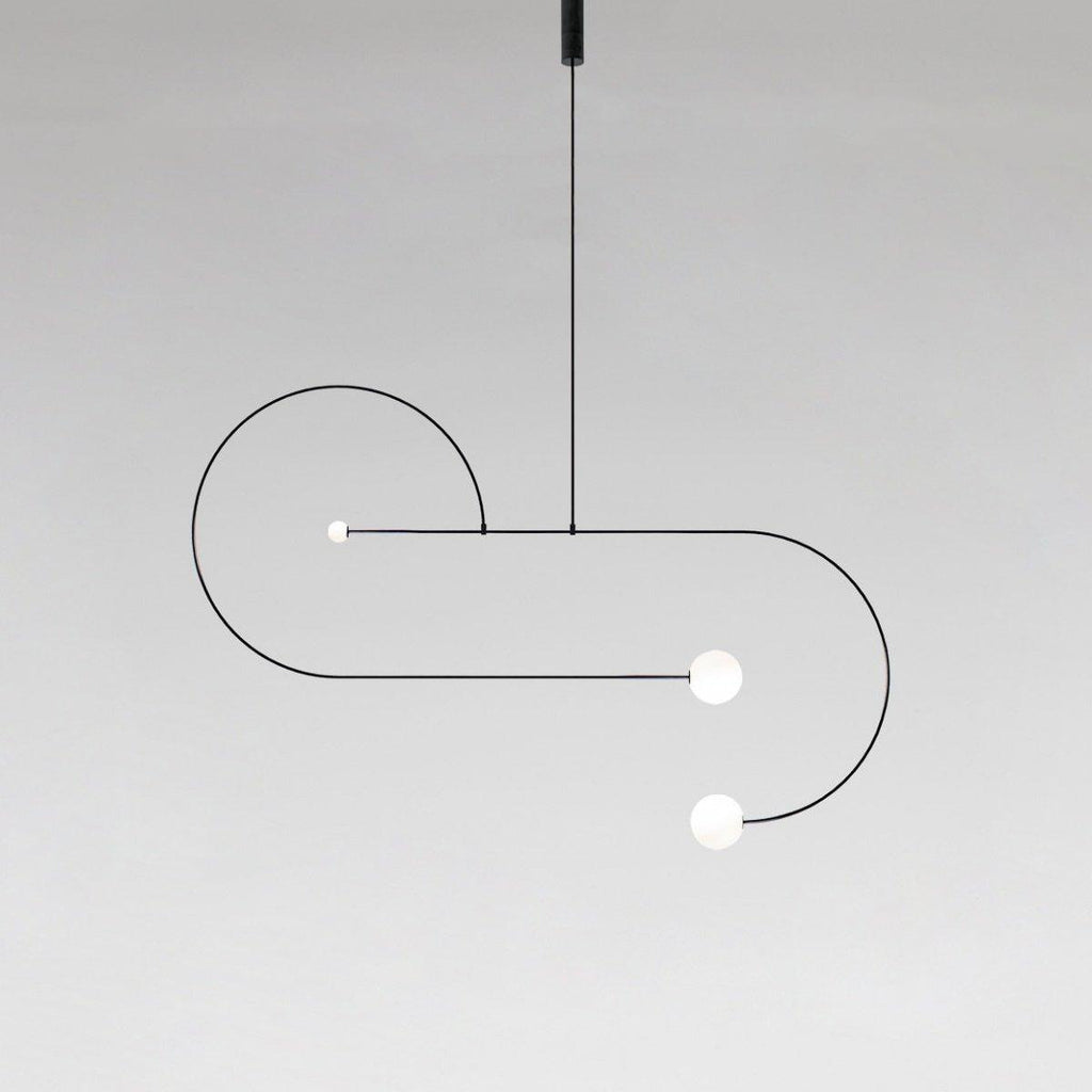 Lustre moderne Todd en Métal, Fer, Acier, Verre Noir