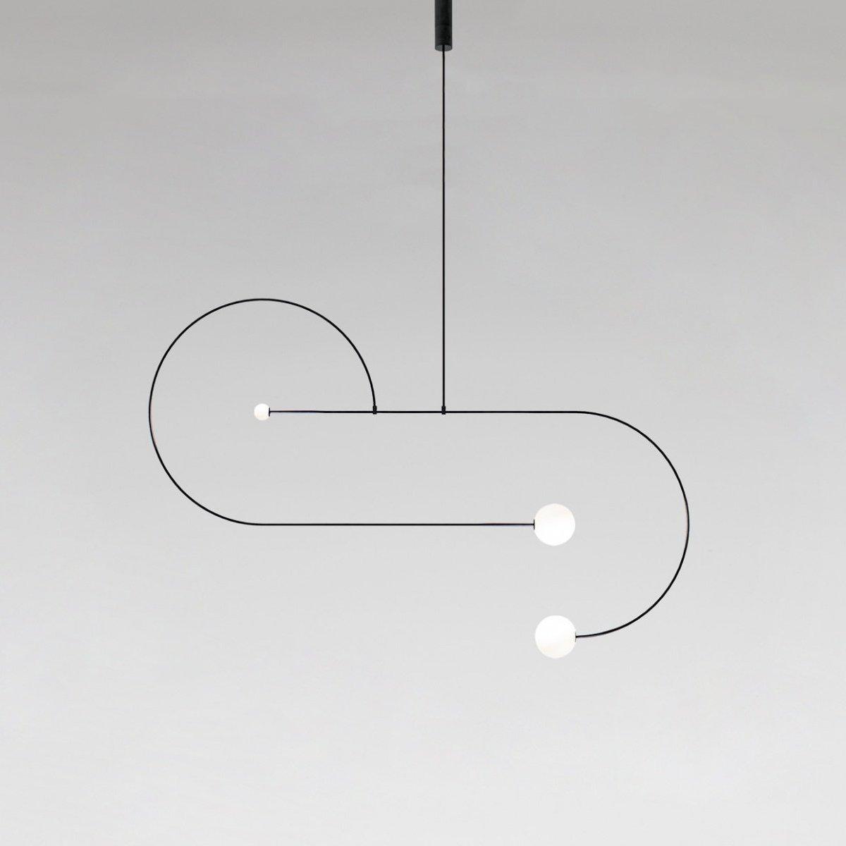 Lustre moderne Todd en Métal, Fer, Acier, Verre Noir