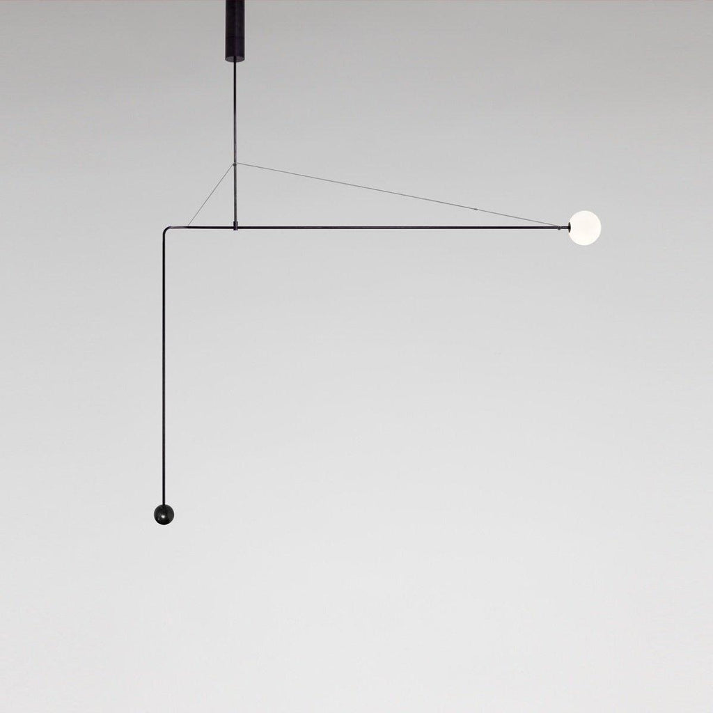Lustre moderne Todd en Métal, Fer, Acier, Verre Noir