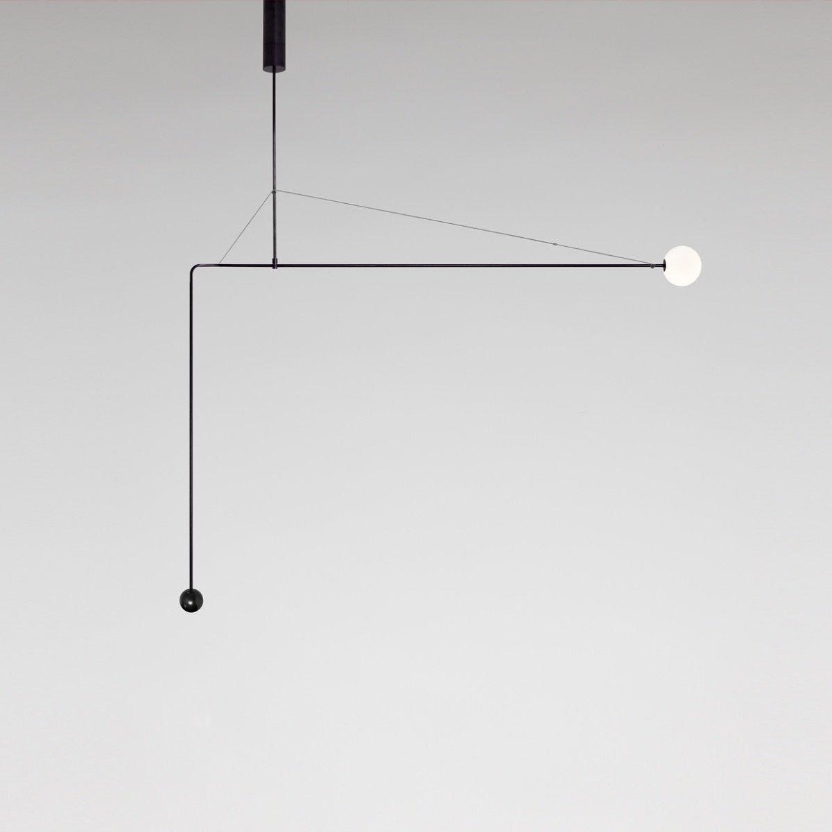 Lustre moderne Todd en Métal, Fer, Acier, Verre Noir