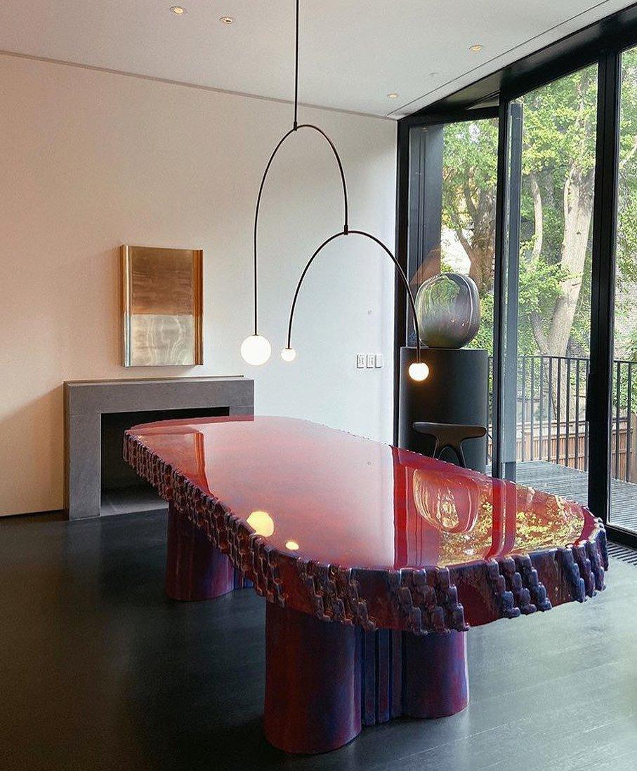 Lustre moderne Todd en Métal, Fer, Acier, Verre Noir