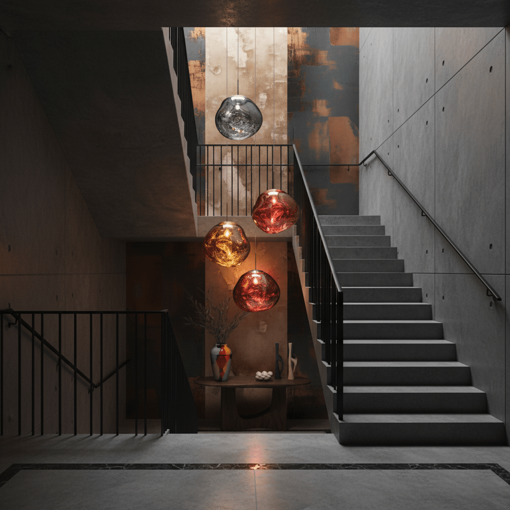 Suspension moderne Sejer en Métal, PVC, Plastique Fumé gris
