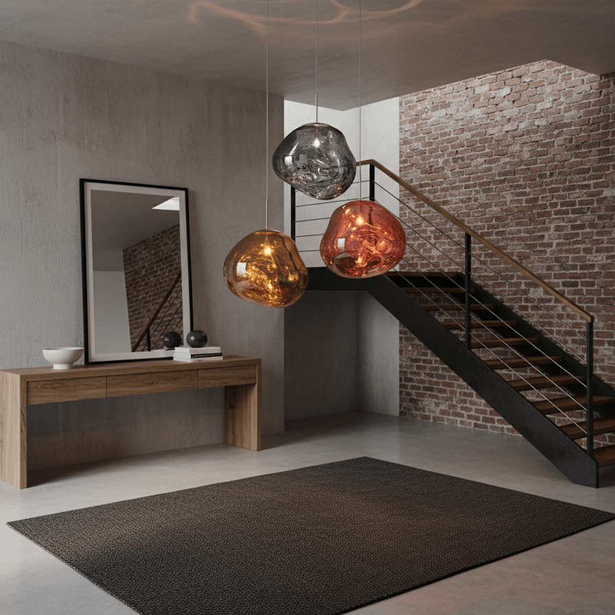 Suspension moderne Sejer en Métal, PVC, Plastique Doré
