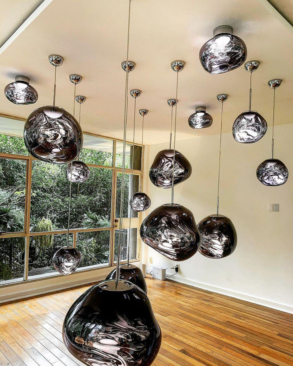 Suspension moderne Sejer en Métal, PVC, Plastique Argenté