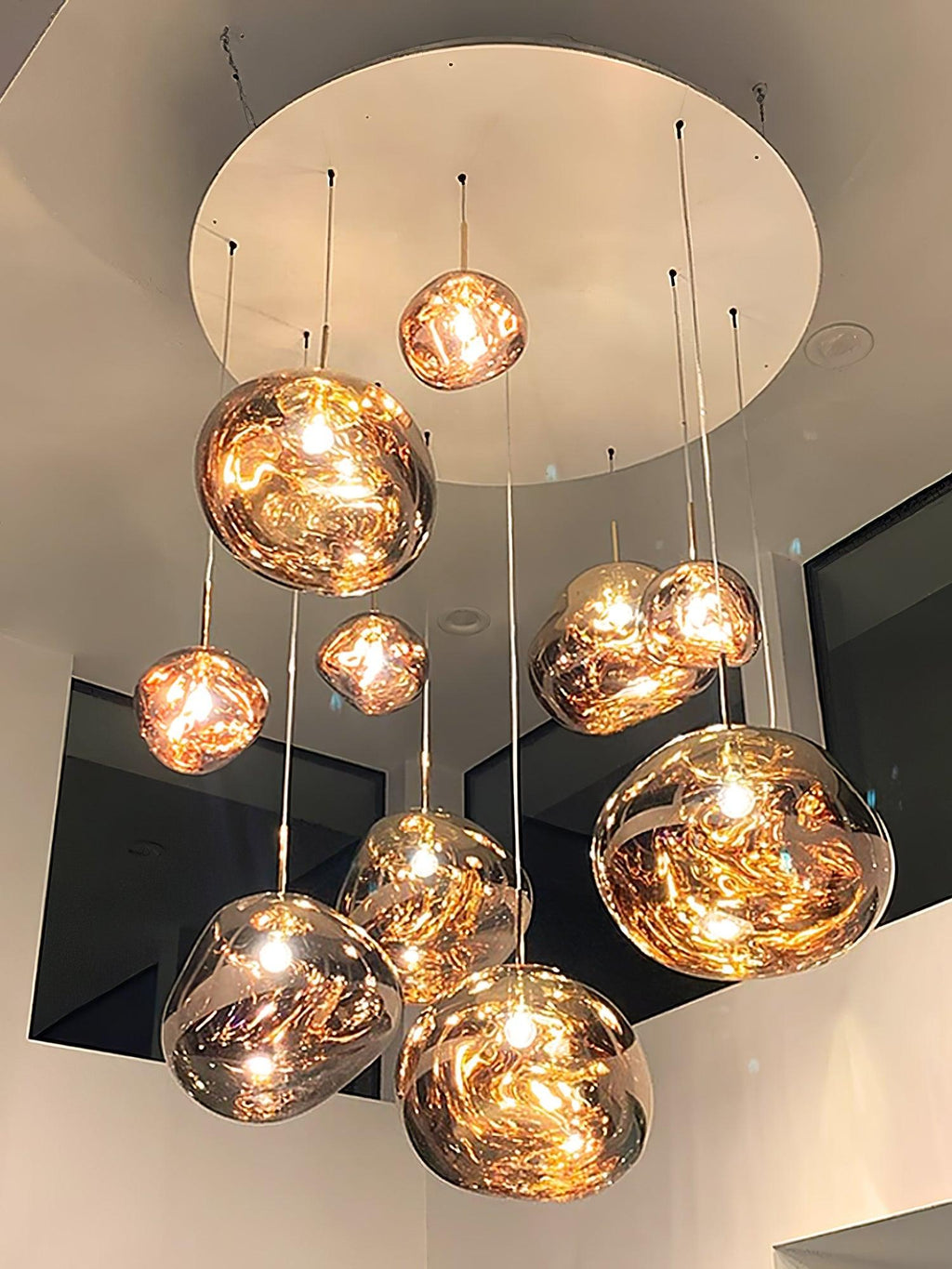 Suspension moderne Sejer en Métal, PVC, Plastique Doré