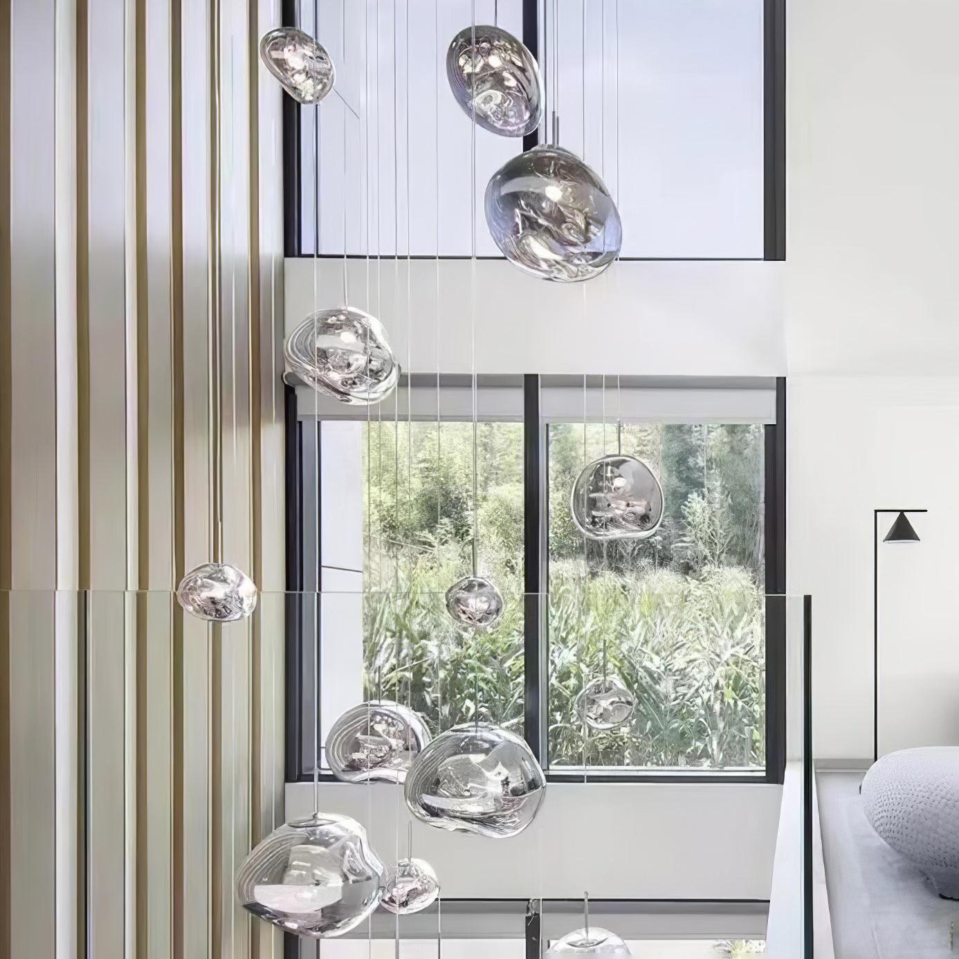 Suspension moderne Sejer en Métal, PVC, Plastique Argenté
